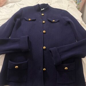 Spiegel Dark Blue Blazer with Gold Accents